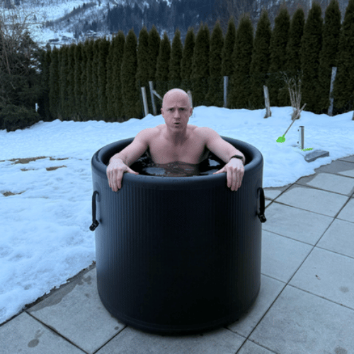 FrostDip Barrel Rigid Cold Plunge Tub, High-Pressure Drop-Stitch, 480L